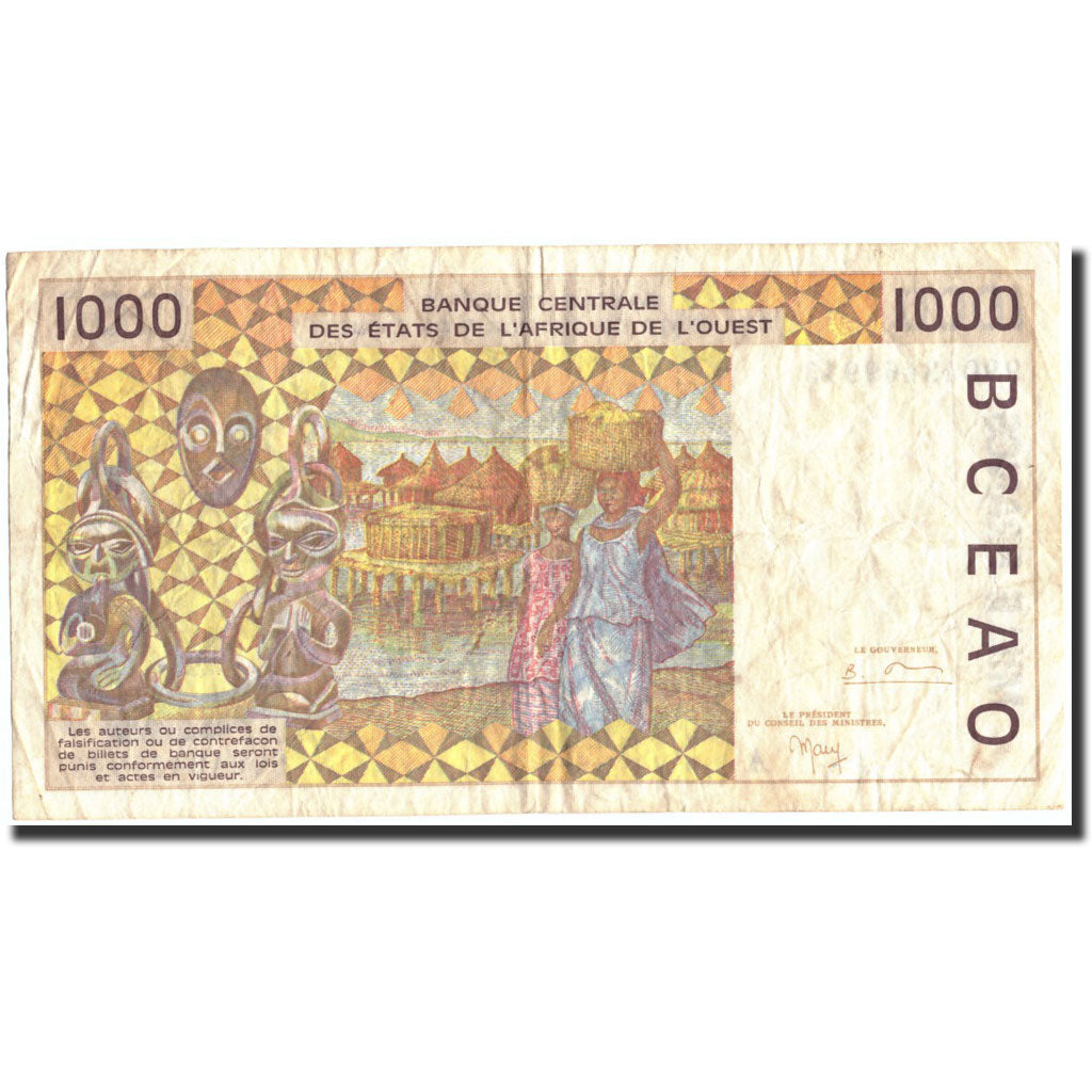 West African States, 1000 Francs, 1999, 1999, KM:111Ai, VF(20-25)
