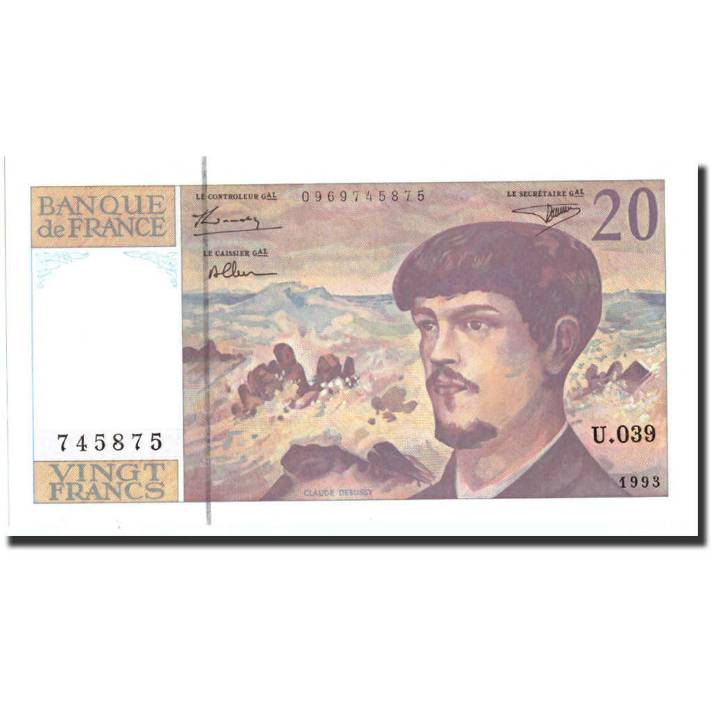 Banknote, France, 20 Francs, 1993, 1993, UNC(65-70), Fayette:66bis.4, KM:151f