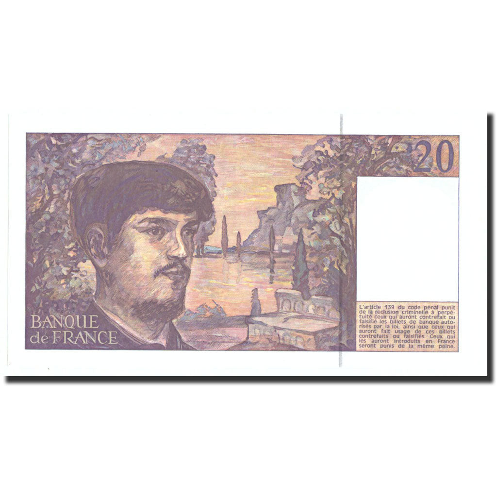 Biljet, Frankrijk, 20 Francs, 20 F 1980-1997 ''Debussy'', 1993, 1993, NIEUW