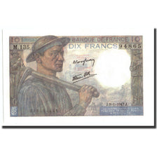Billete, Francia, 10 Francs, 10 F 1941-1949 ''Mineur'', 1947, 1947-01-09, EBC