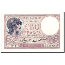 Geldschein, Frankreich, 5 Francs, 5 F 1917-1940 ''Violet'', 1933, 1933-06-08