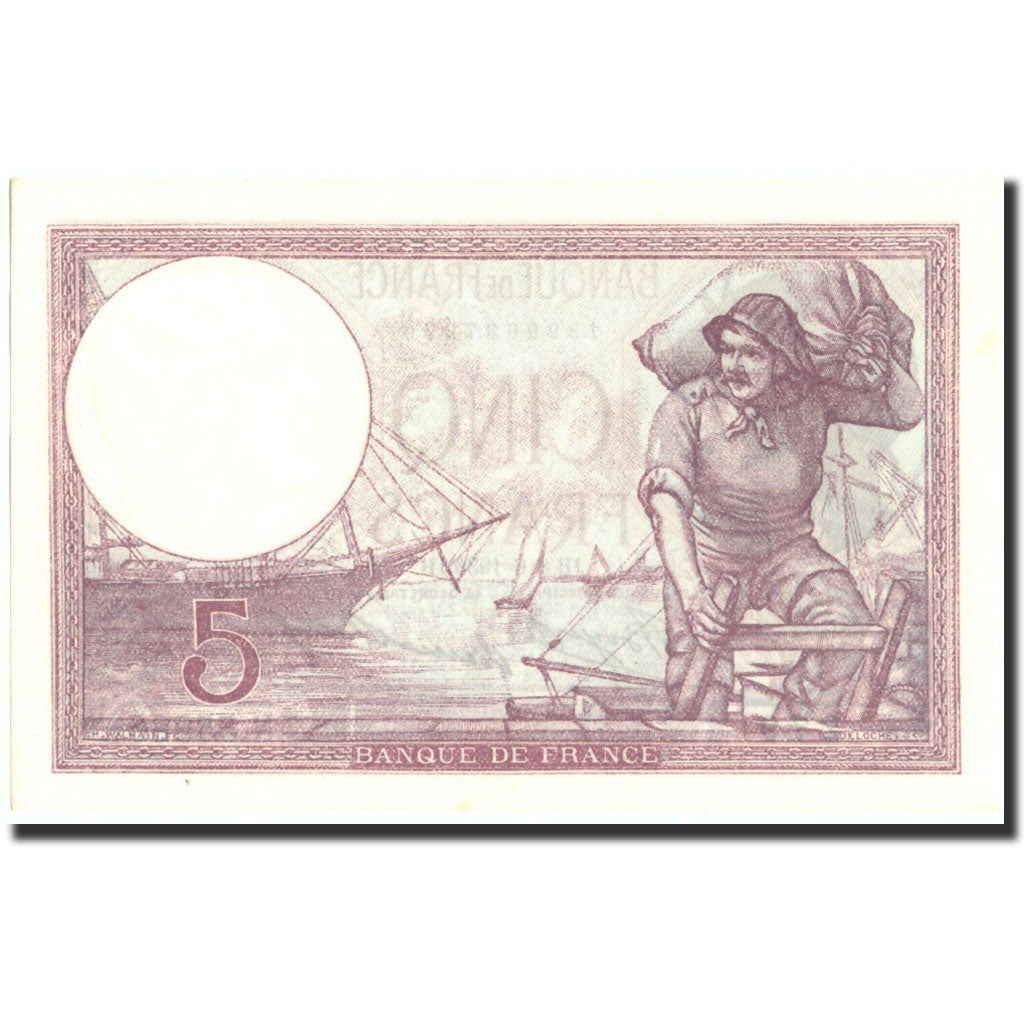 Geldschein, Frankreich, 5 Francs, 5 F 1917-1940 ''Violet'', 1933, 1933-06-08