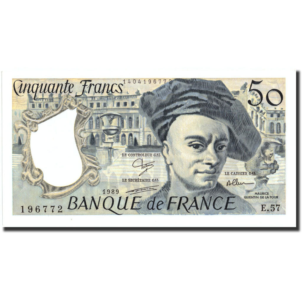 Geldschein, Frankreich, 50 Francs, 50 F 1976-1992 ''Quentin de La Tour'', 1989