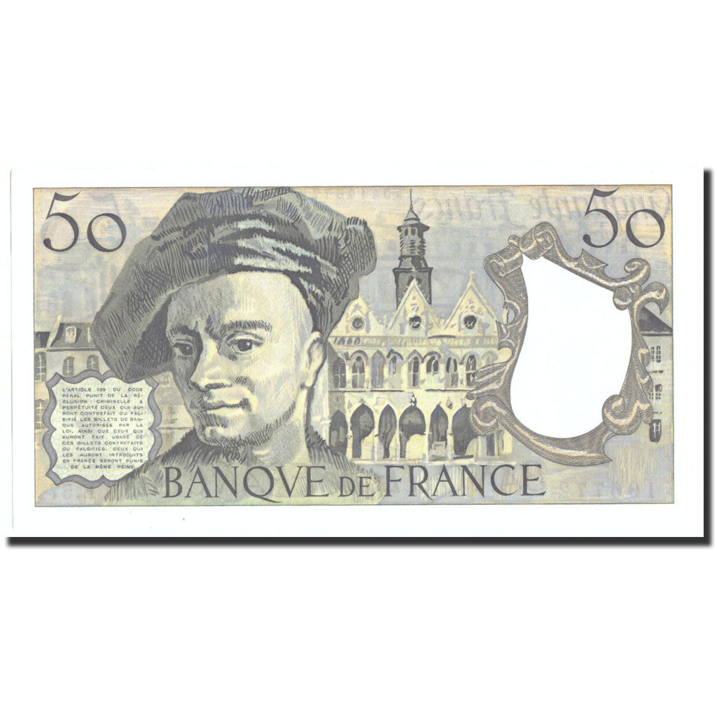 Geldschein, Frankreich, 50 Francs, 50 F 1976-1992 ''Quentin de La Tour'', 1989