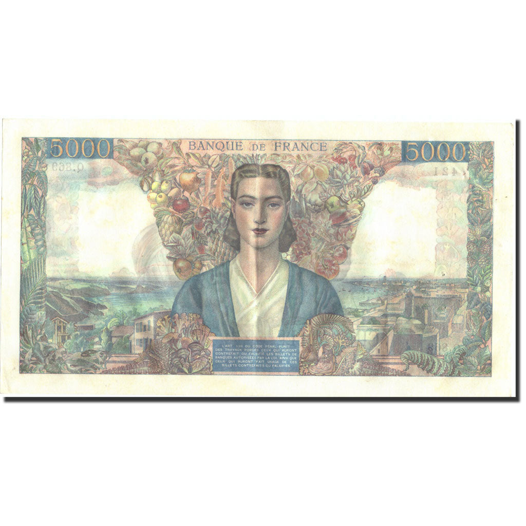 Banknote, France, 5000 Francs, 5 000 F 1942-1947 ''Empire Français'', 1945