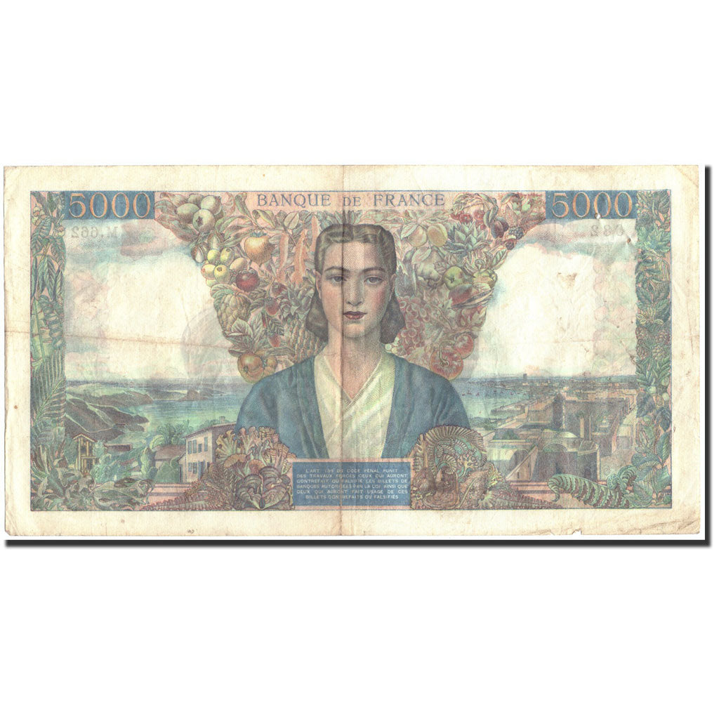 Banknote, France, 5000 Francs, 5 000 F 1942-1947 ''Empire Français'', 1945