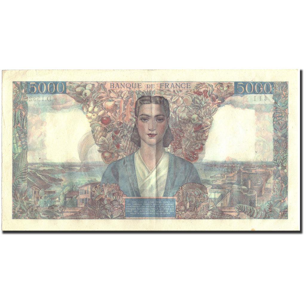 Banknote, France, 5000 Francs, 5 000 F 1942-1947 ''Empire Français'', 1945