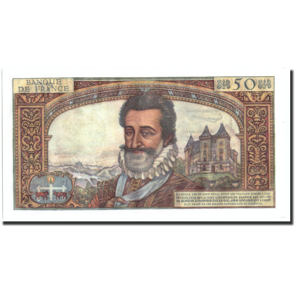 Billete, Francia, 50 Nouveaux Francs, 1955-1959 Overprinted with ''Nouveaux