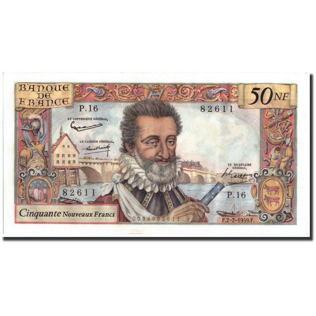 Banknote, France, 50 Nouveaux Francs, 50 NF 1959-1961 ''Henri IV'', 1959