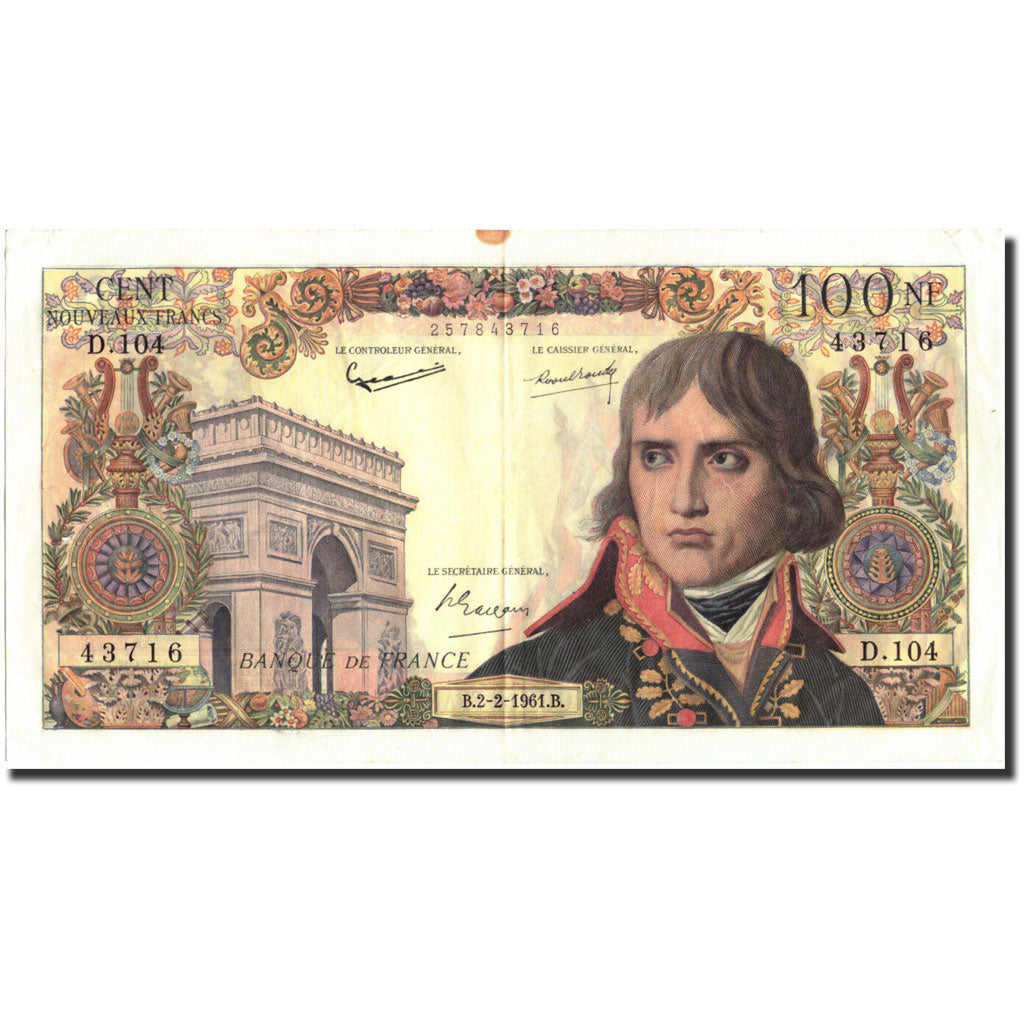 Billet, France, 100 Nouveaux Francs, 100 NF 1959-1964 ''Bonaparte'', 1961