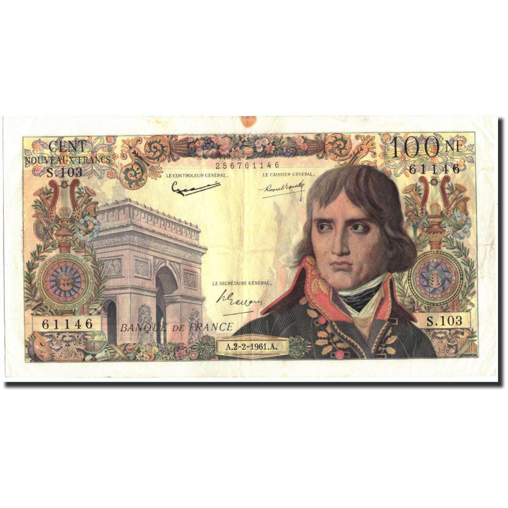 France, 100 Nouveaux Francs, 100 NF 1959-1964 ''Bonaparte'', 1961, KM:144a
