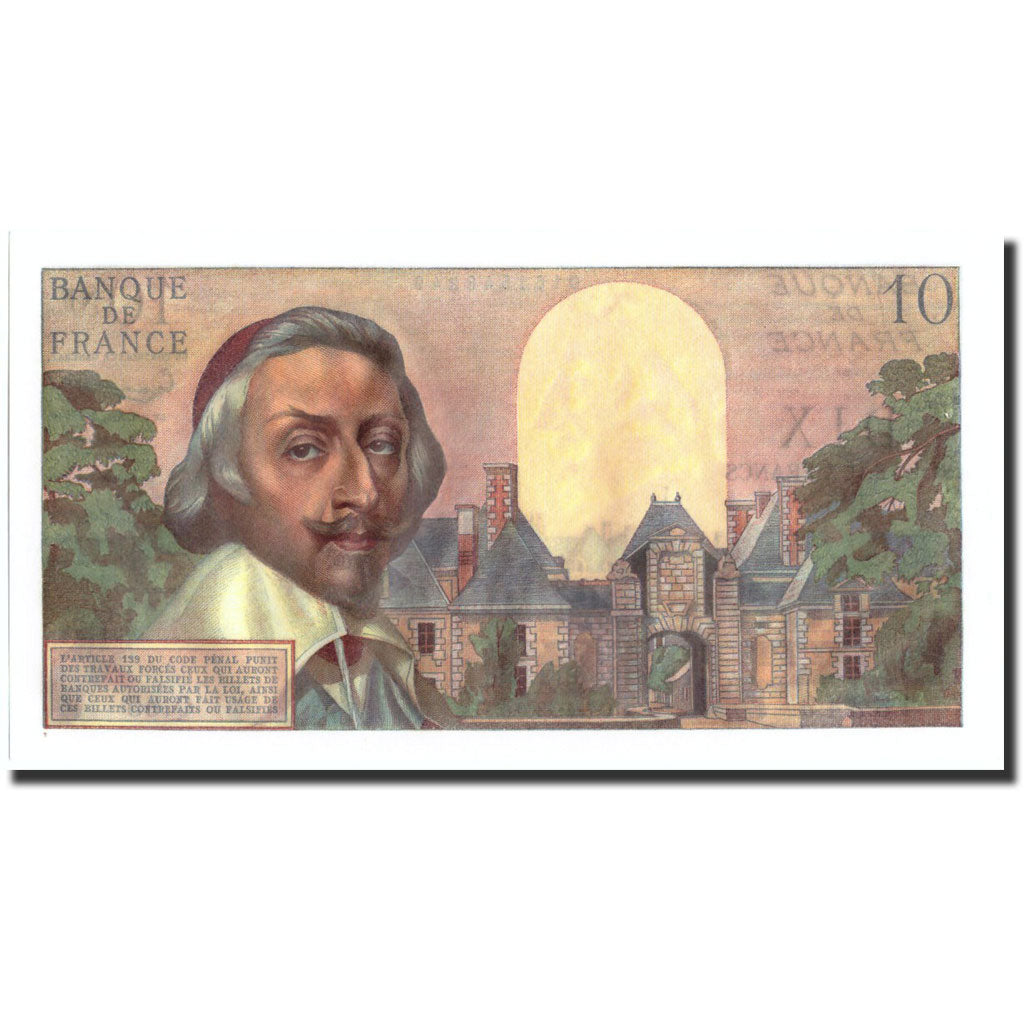 Billete, Francia, 10 Nouveaux Francs, 10 NF 1959-1963 ''Richelieu'', 1960