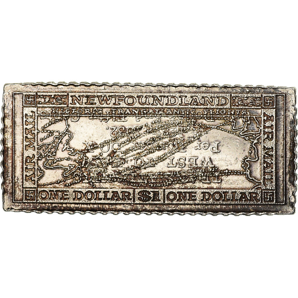 NEWFOUNDLAND, Medal, Timbre, One Dollar, 1932, AU(55-58), Silver