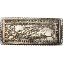 NEWFOUNDLAND, Medal, Timbre, One Dollar, 1932, AU(55-58), Silver