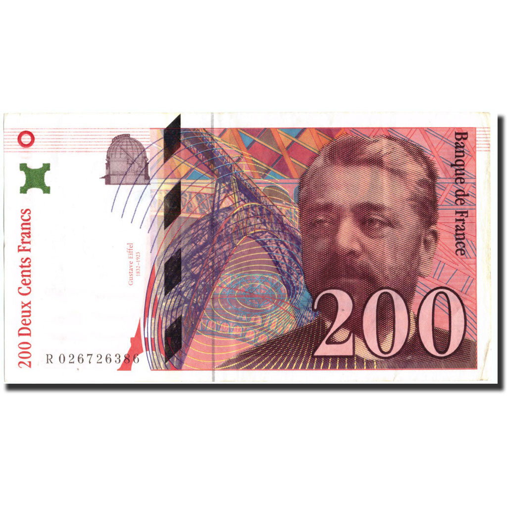 France, 200 Francs, 200 F 1995-1999 ''Eiffel'', 1996, 1996, KM:159b, TTB