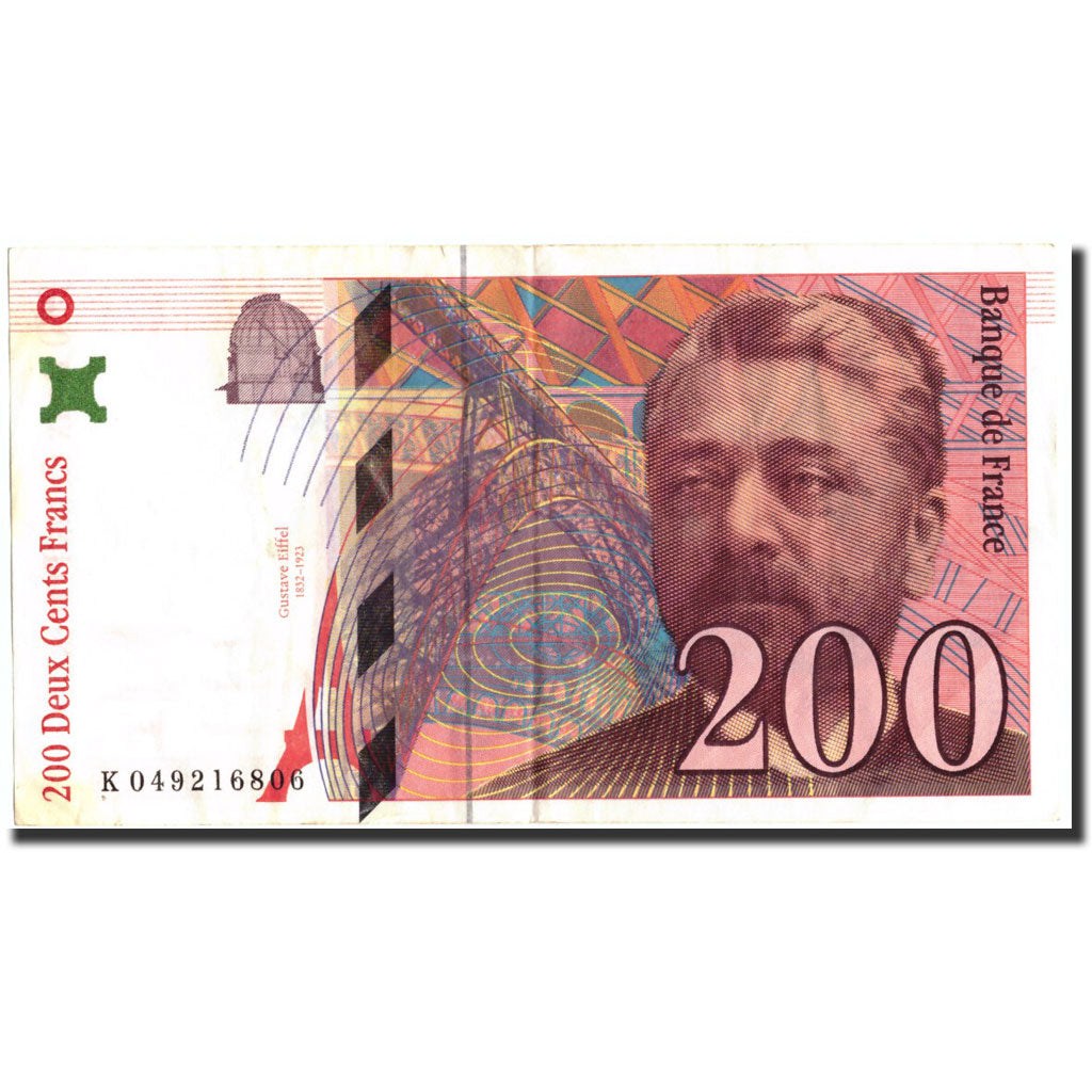 France, 200 Francs, 200 F 1995-1999 ''Eiffel'', 1996, KM:159b, 1996, EF(40-45)