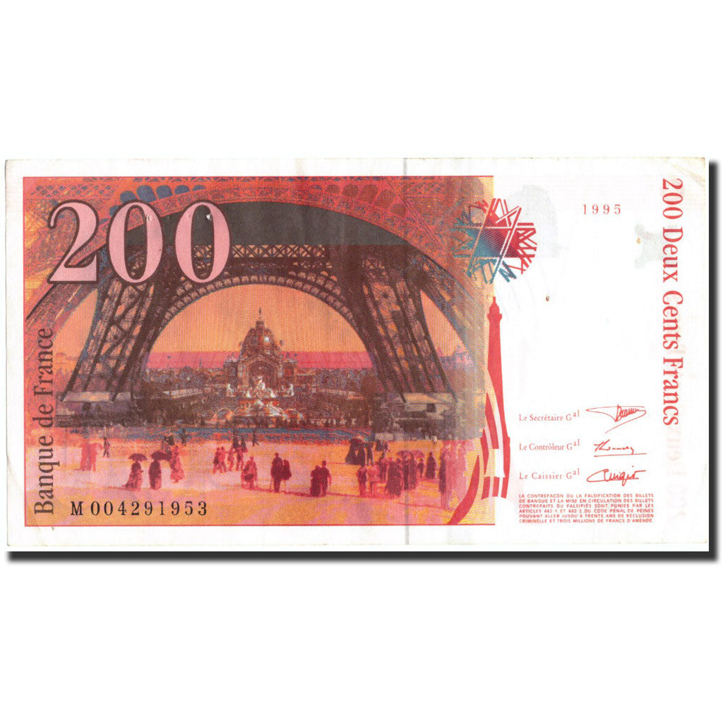 Banknote, France, 200 Francs, 200 F 1995-1999 ''Eiffel'', 1995, 1995, EF(40-45)