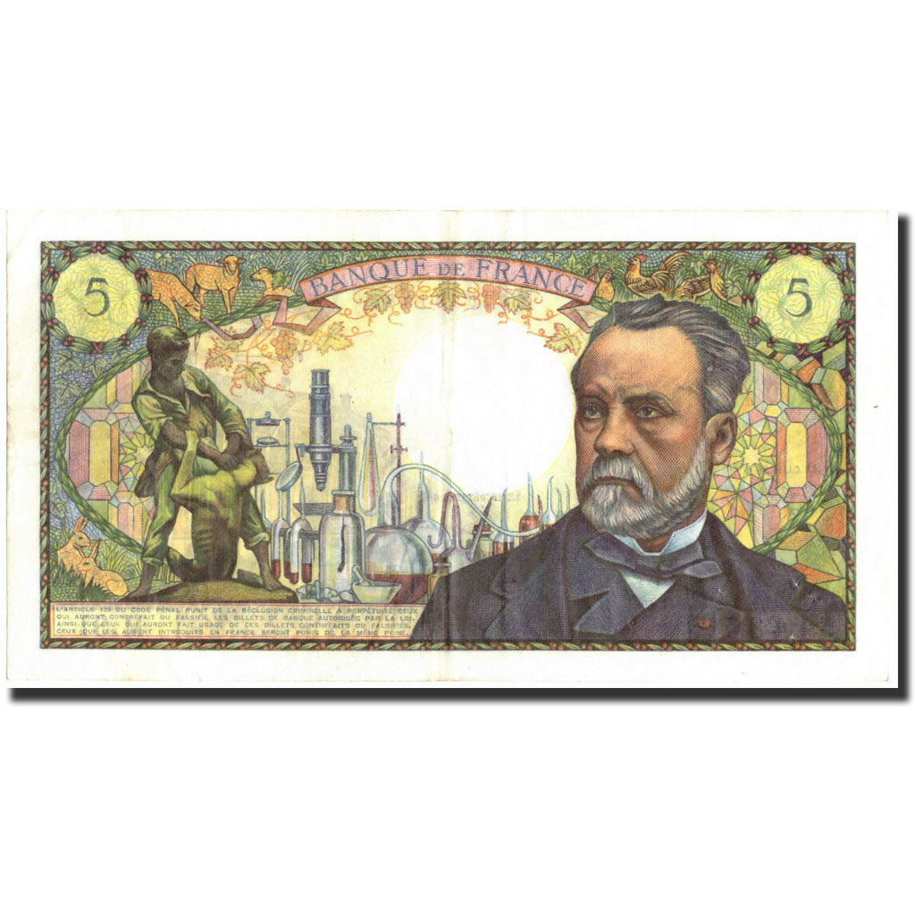 Banconote, Francia, 5 Francs, 5 F 1966-1970 ''Pasteur'', 1966, 1966-09-01, SPL-