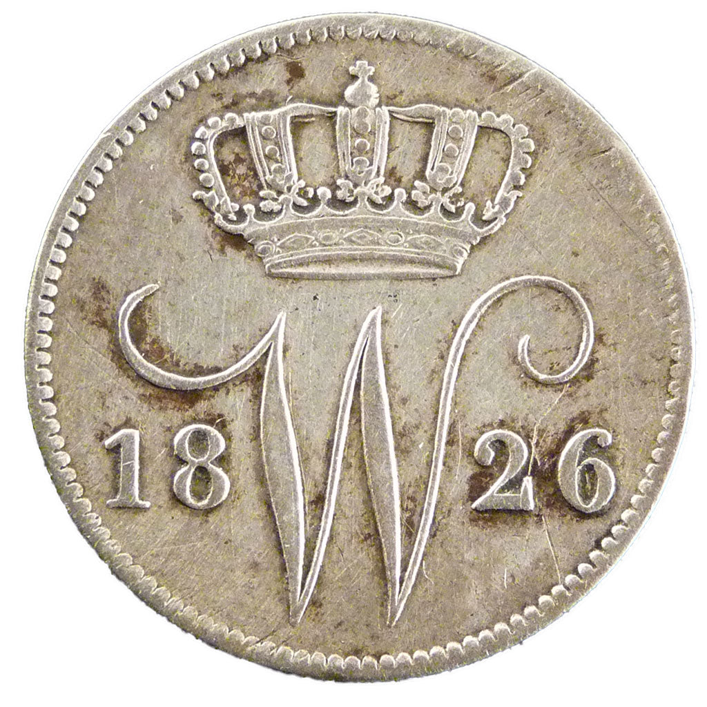 Netherlands, 25 Cents, 1826, Brussels, KM #48, EF(40-45), Silver, 21, 4.20