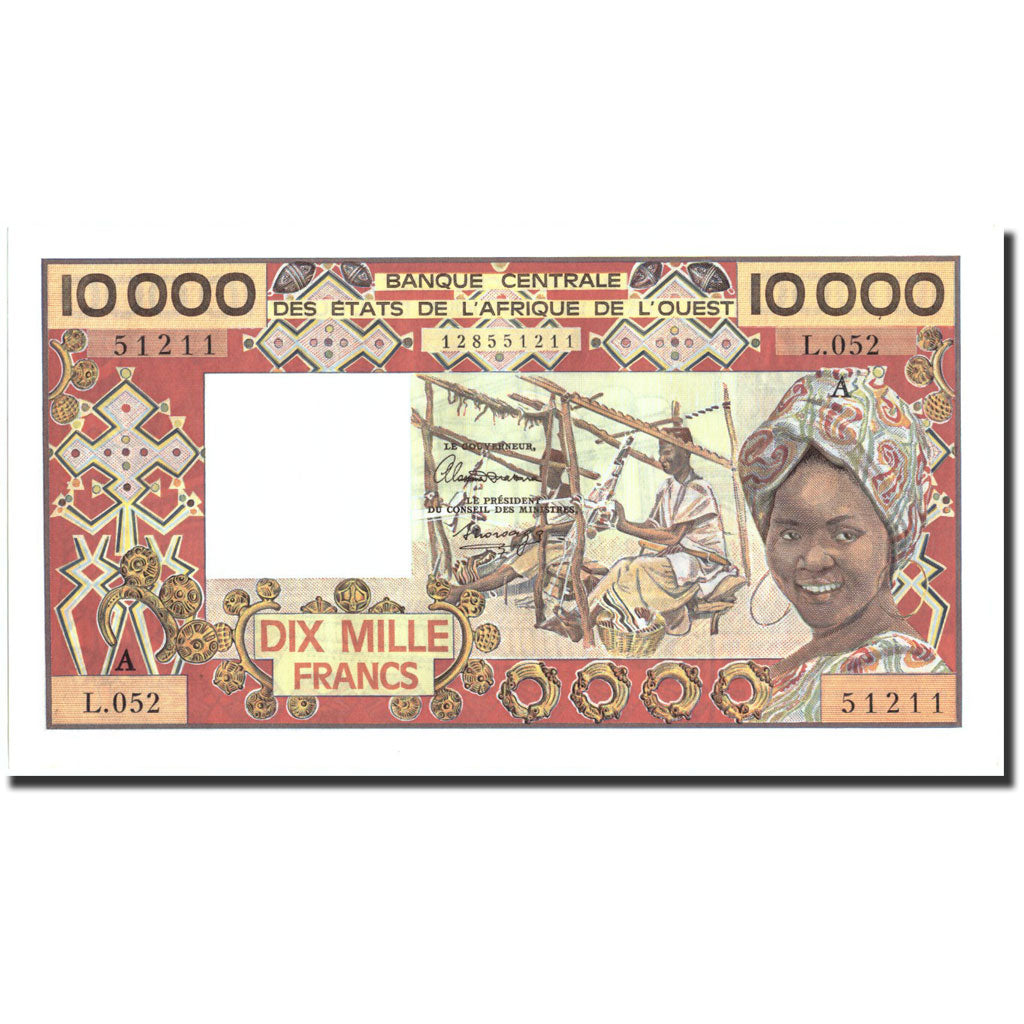 West African States, 10,000 Francs, Undated (1977-92), KM:109Ak, UNZ