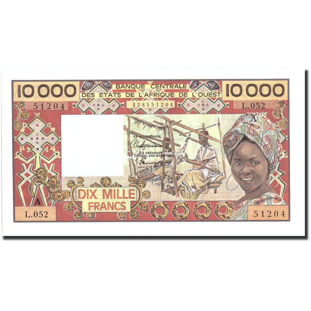 Banknote, West African States, 10,000 Francs, Undated (1977-92), Undated