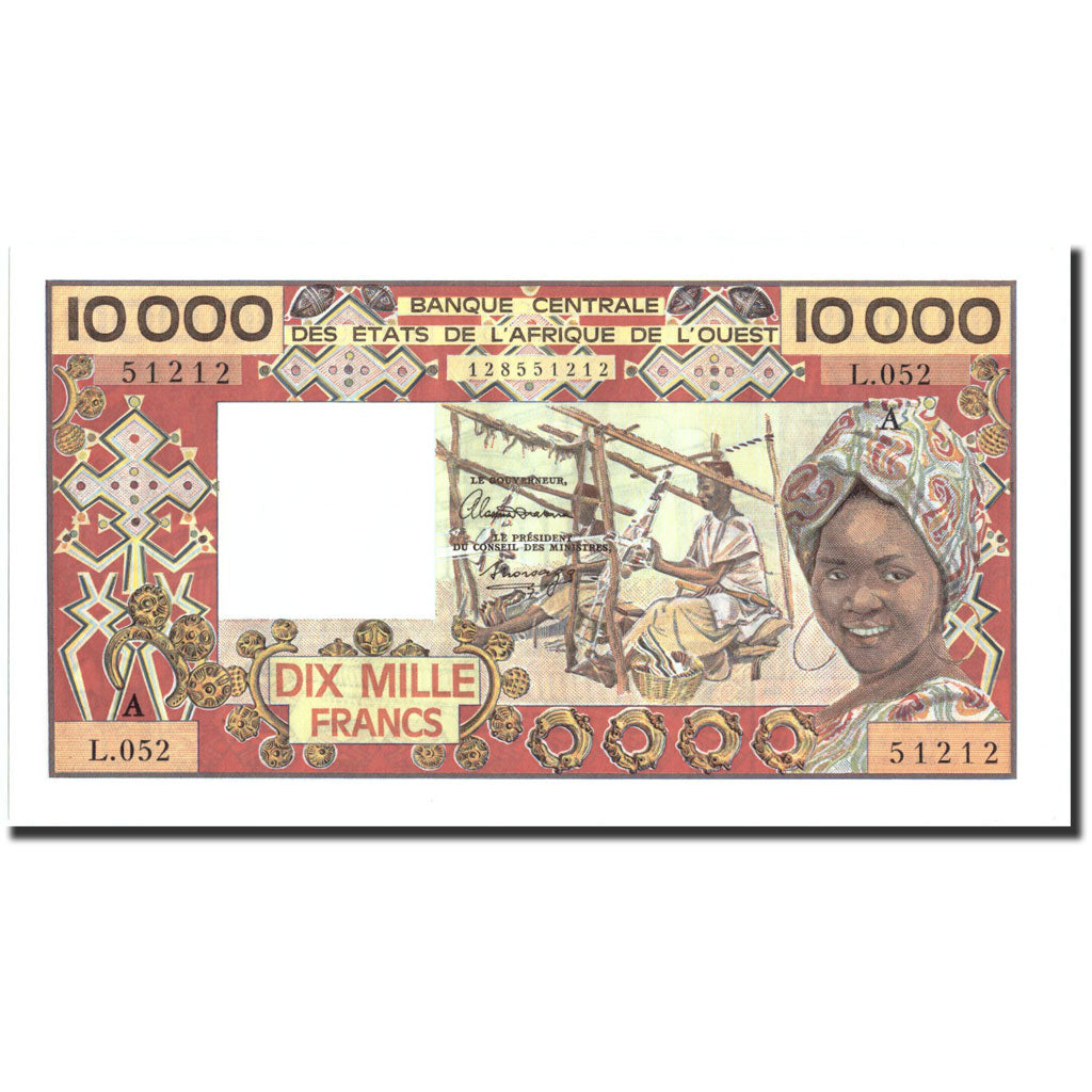 Billet, West African States, 10,000 Francs, Undated (1977-92), Undated