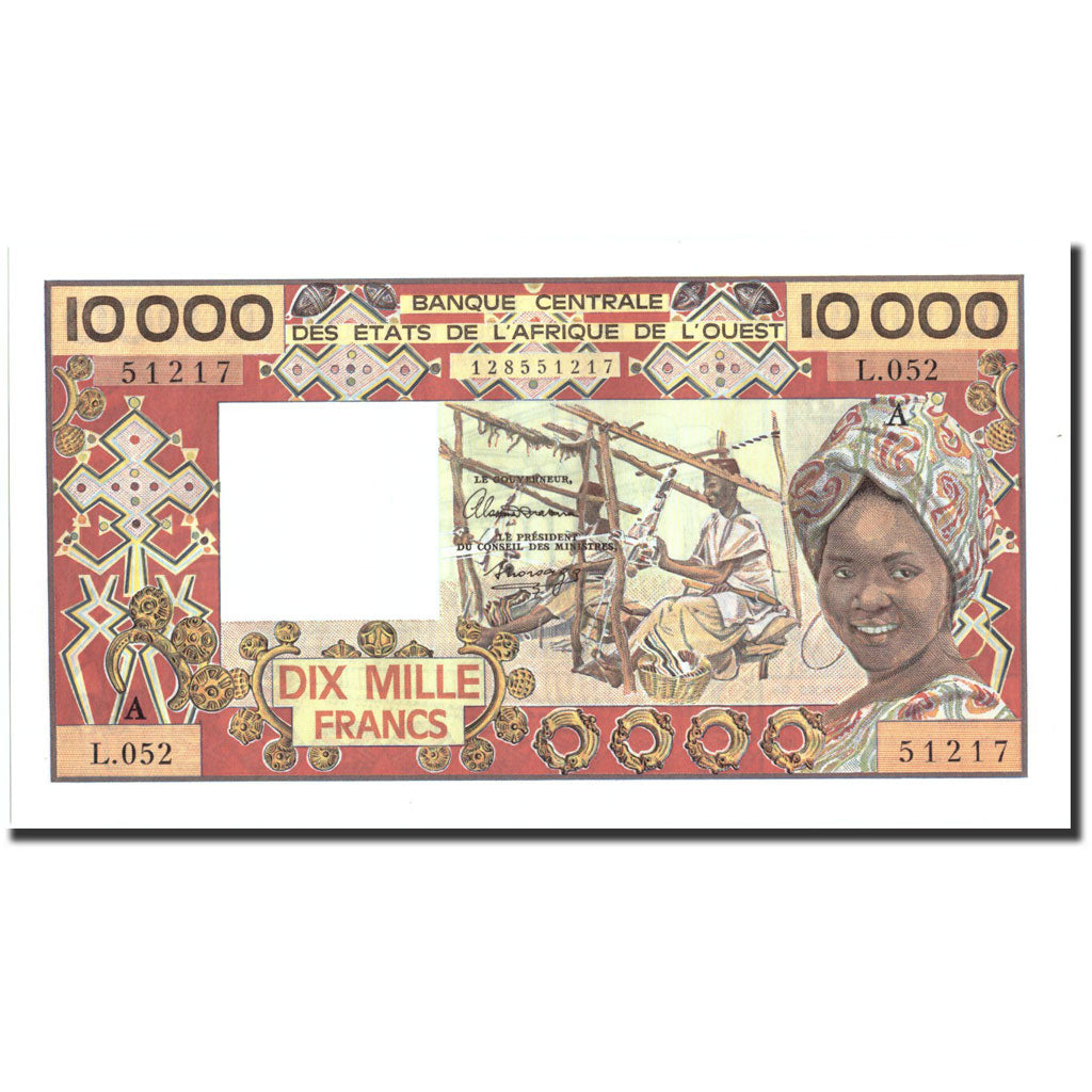 Banknote, West African States, 10,000 Francs, Undated (1977-92), Undated