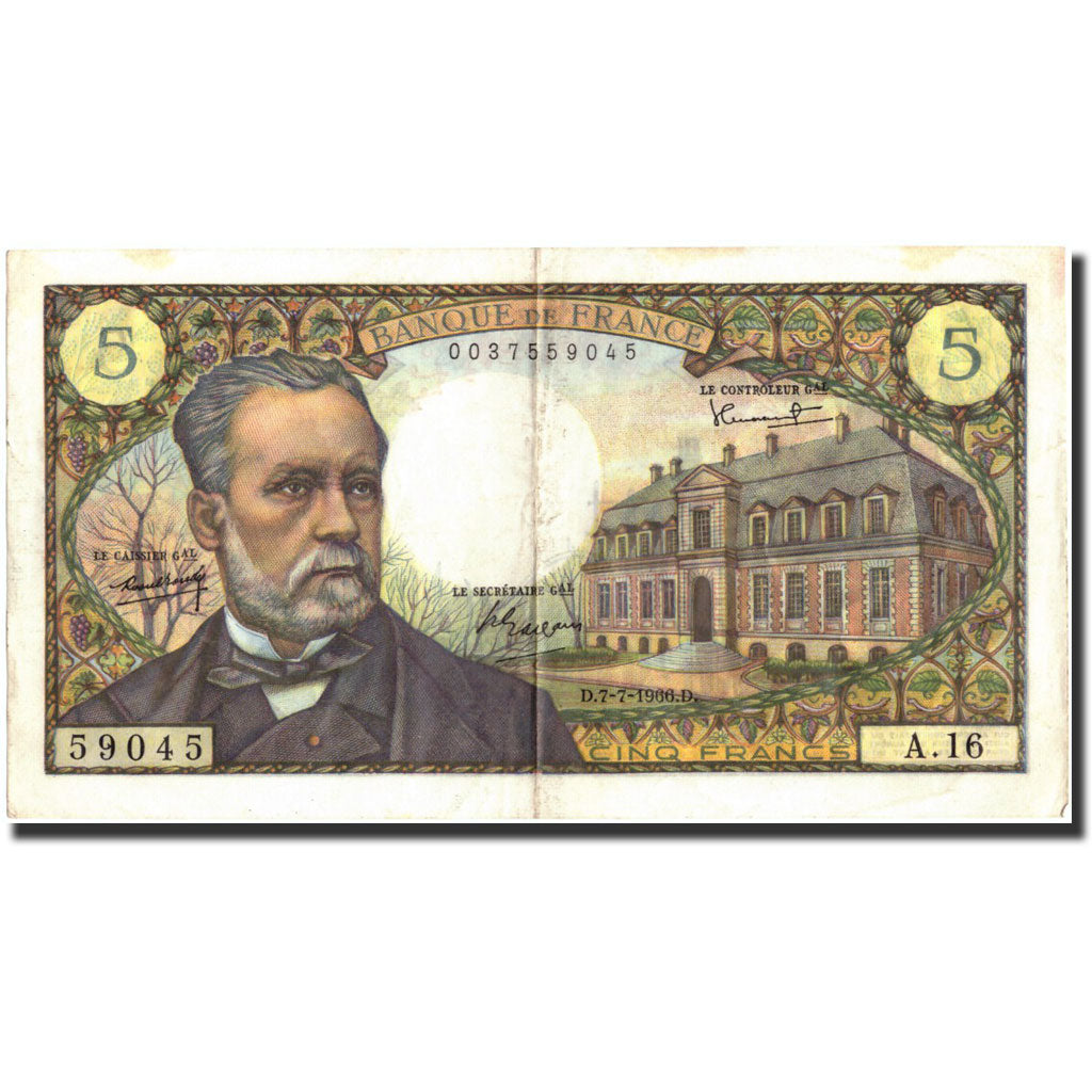 Billet, France, 5 Francs, 5 F 1966-1970 ''Pasteur'', 1966, 1966-07-07, TTB