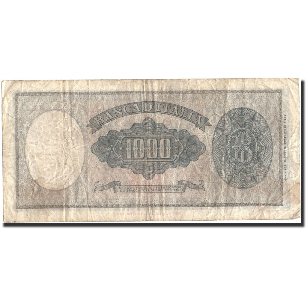 Italy, 1000 Lire, 1947, KM:88a, 1947-08-14, VF(20-25)