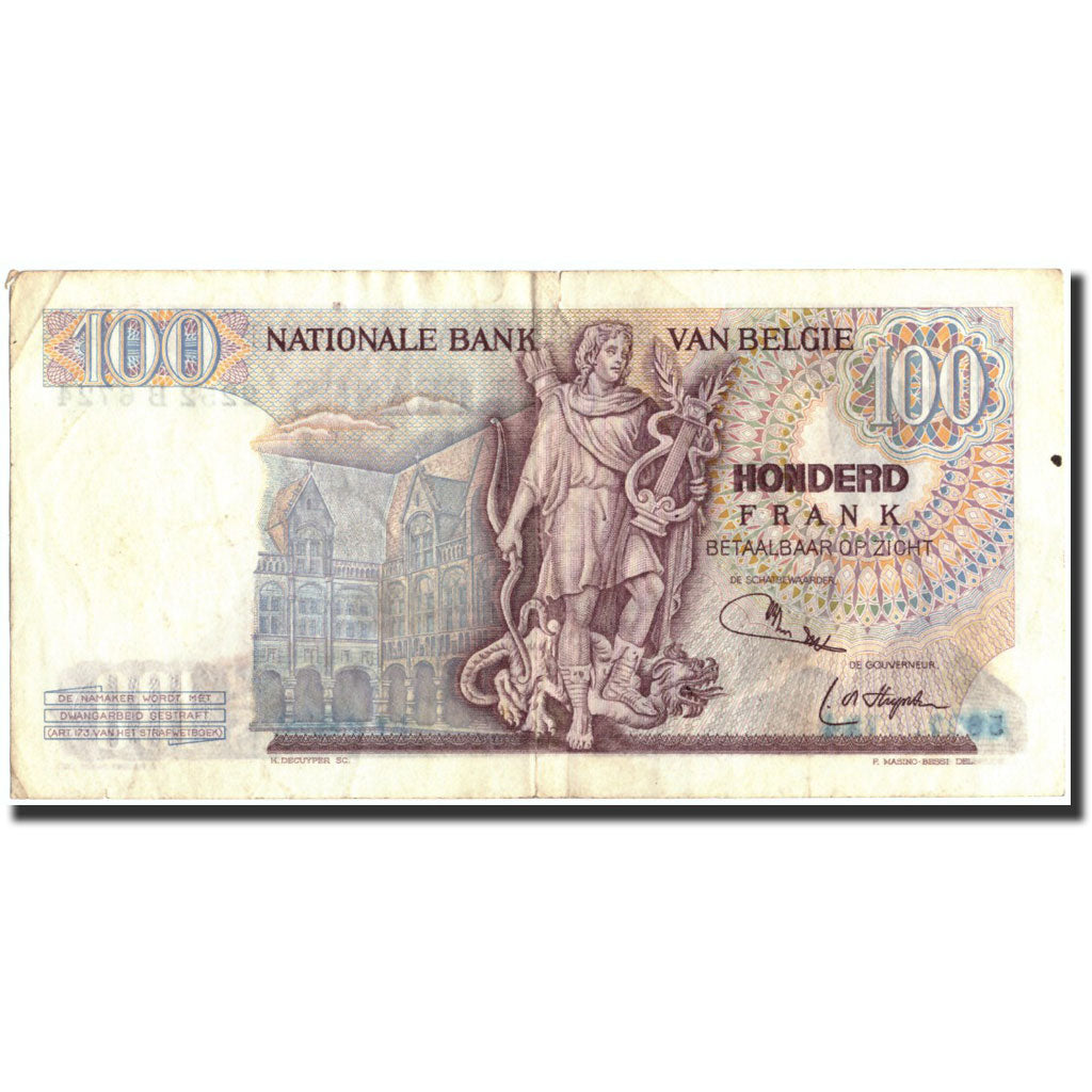 Banknote, Belgium, 100 Francs, 1975, 1975-03-28, KM:134b, VG(8-10)