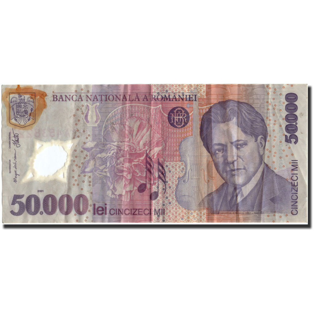 Banknote, Romania, 50,000 Lei, 2001, 2001, KM:113a, VG(8-10)