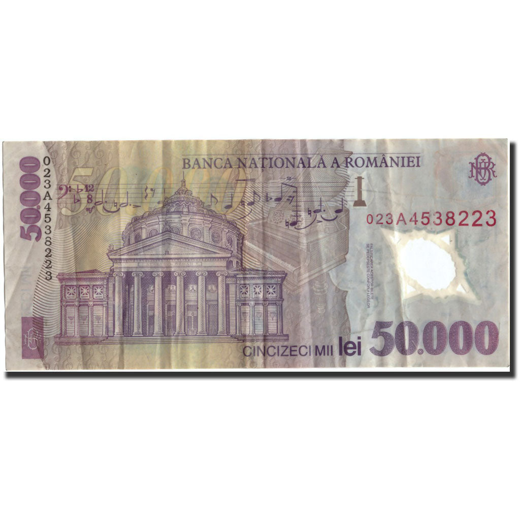 Banknote, Romania, 50,000 Lei, 2001, 2001, KM:113a, VG(8-10)