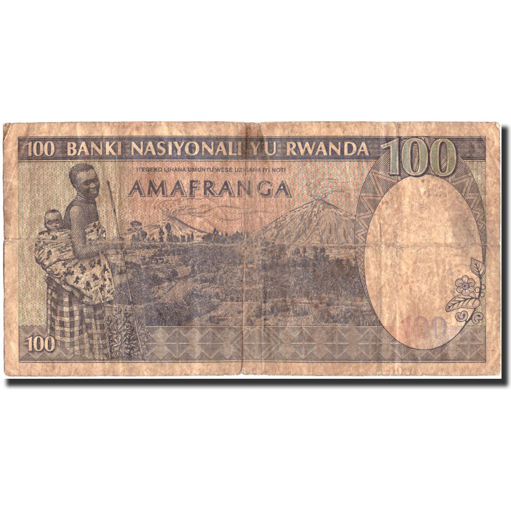 Banknote, Rwanda, 100 Francs, 1982, 1982-08-01, KM:18, VG(8-10)