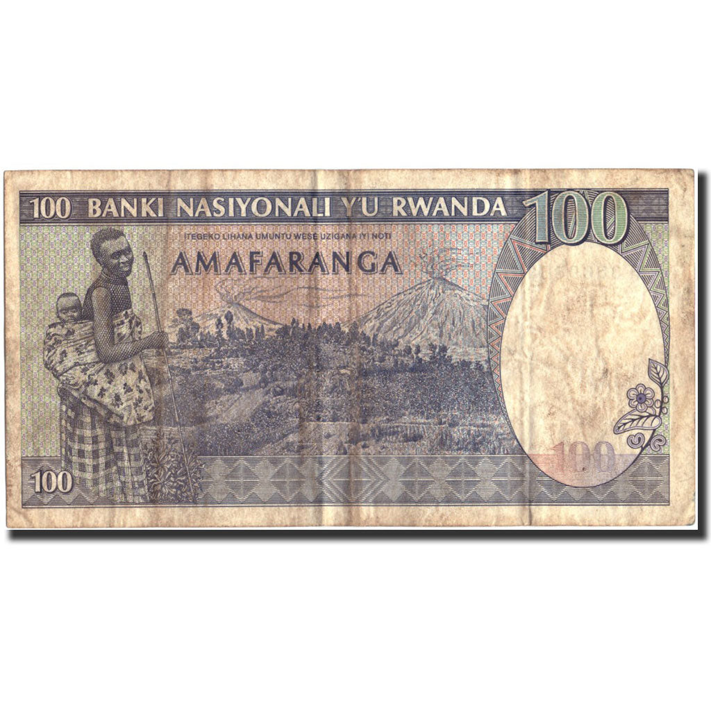 Banconote, Ruanda, 100 Francs, 1989, KM:19, 1989-04-24, MB
