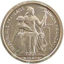 French Polynesia, 1 Franc, 1949, MS(65-70), Bronze-Nickel, Lecompte #17, 5.20