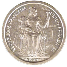 FRENCH OCEANIA, 50 Centimes, 1949, KM #E7, MS(65-70), Copper-Nickel, Lecompte...