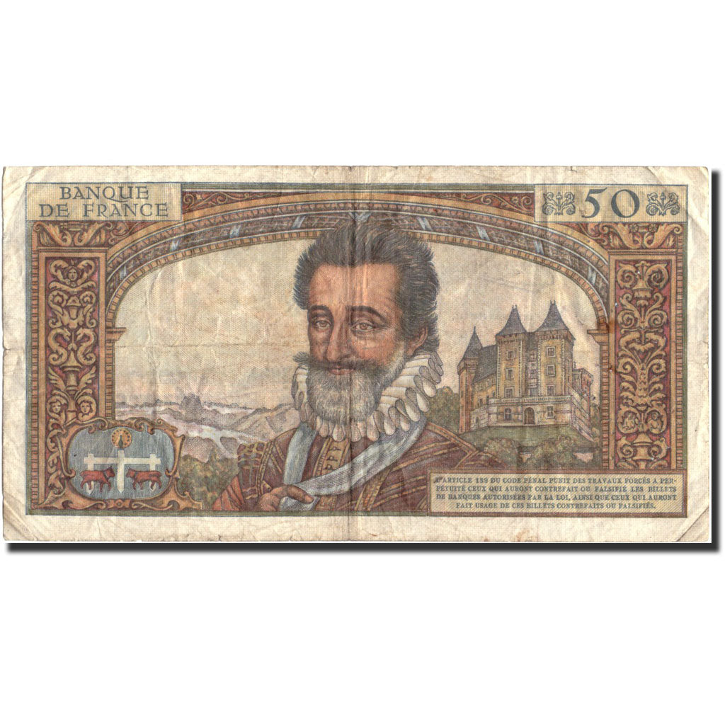 France, 50 Nouveaux Francs, 50 NF 1959-1961 ''Henri IV'', 1960, KM:143a