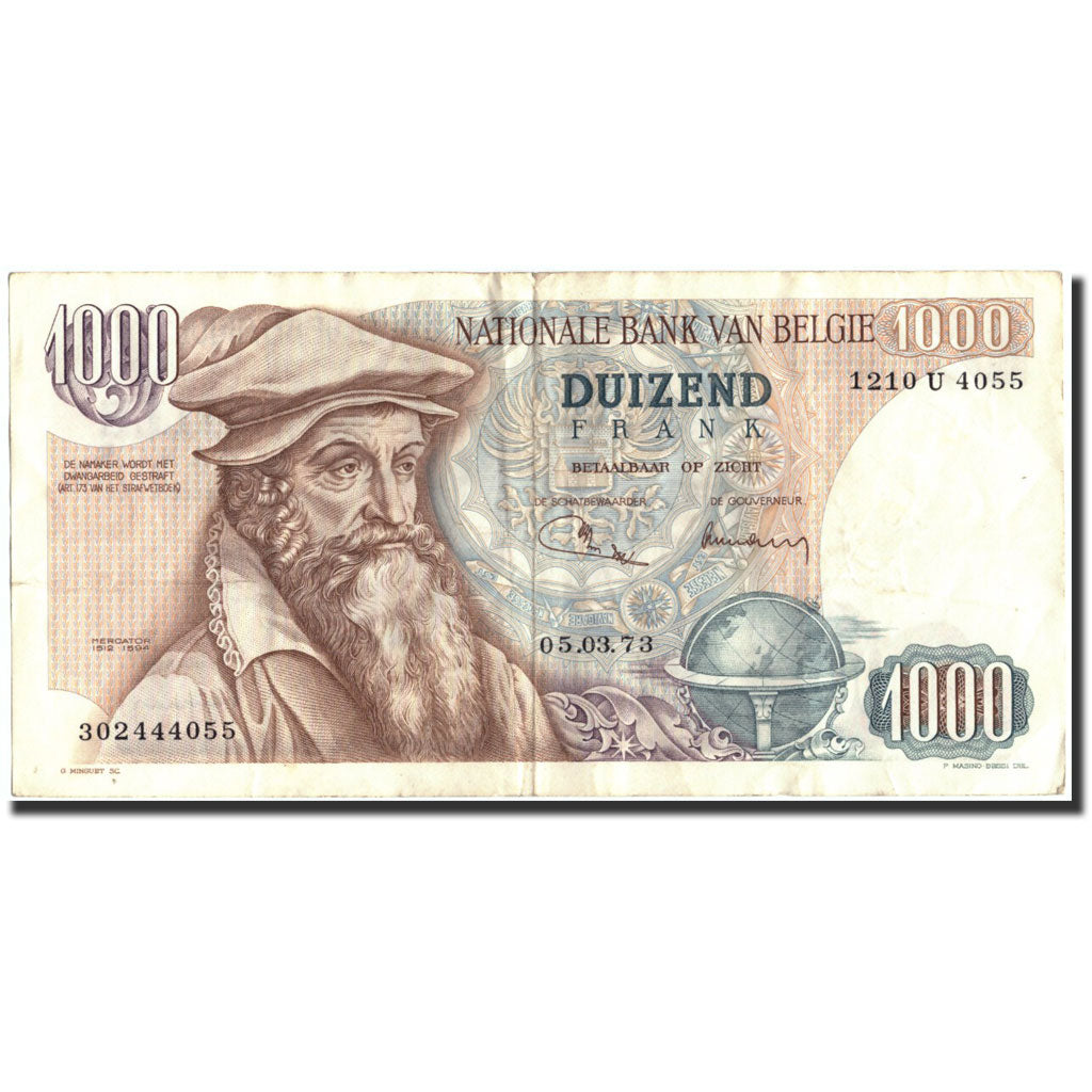 Banknote, Belgium, 1000 Francs, 1973, 1973-03-05, KM:136b, VF(20-25)