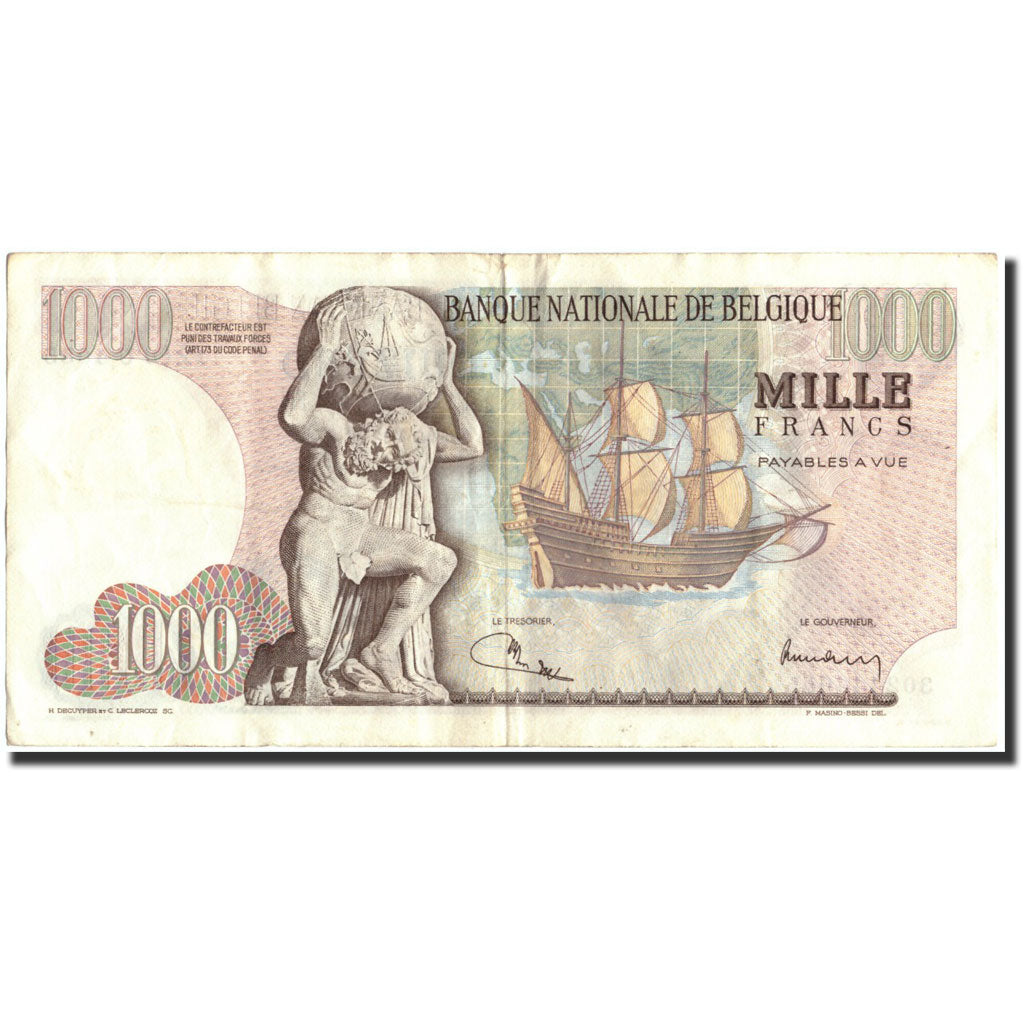 Banknote, Belgium, 1000 Francs, 1973, 1973-03-05, KM:136b, VF(20-25)