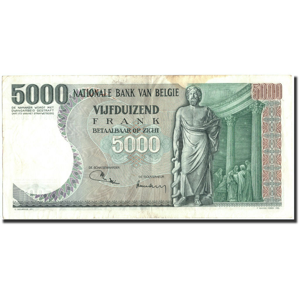 Banconote, Belgio, 5000 Francs, 1973, KM:137, 1973-01-19, MB