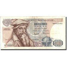 Geldschein, Belgien, 1000 Francs, 1967, 1967-02-16, KM:136b, S