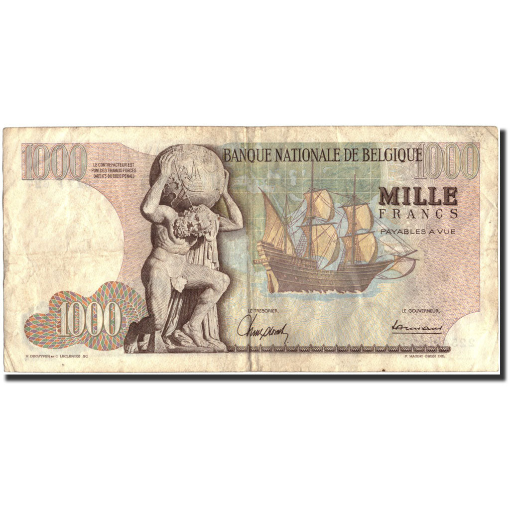 Banknote, Belgium, 1000 Francs, 1967, 1967-04-10, KM:136b, VF(20-25)