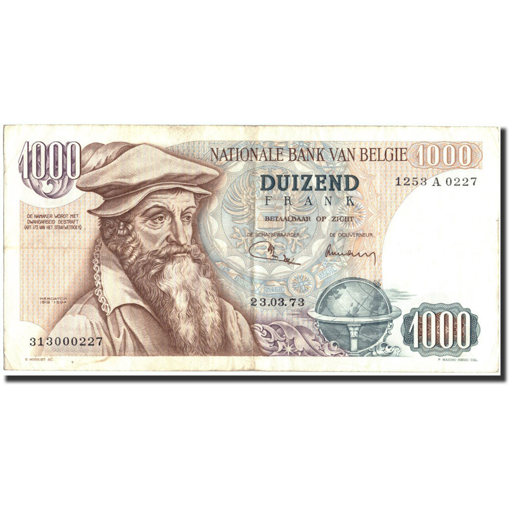 Banknote, Belgium, 1000 Francs, 1973, 1973-03-23, KM:136b, VF(30-35)