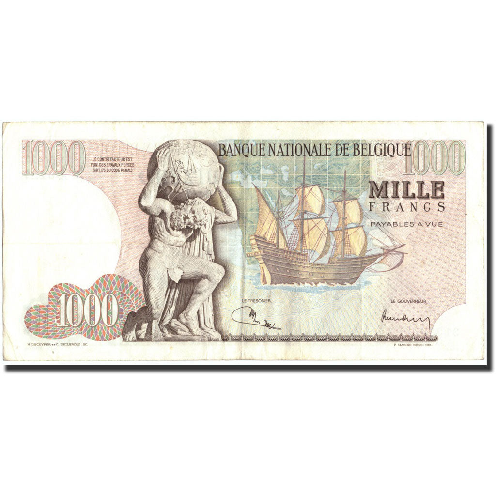 Banknote, Belgium, 1000 Francs, 1973, 1973-03-23, KM:136b, VF(30-35)