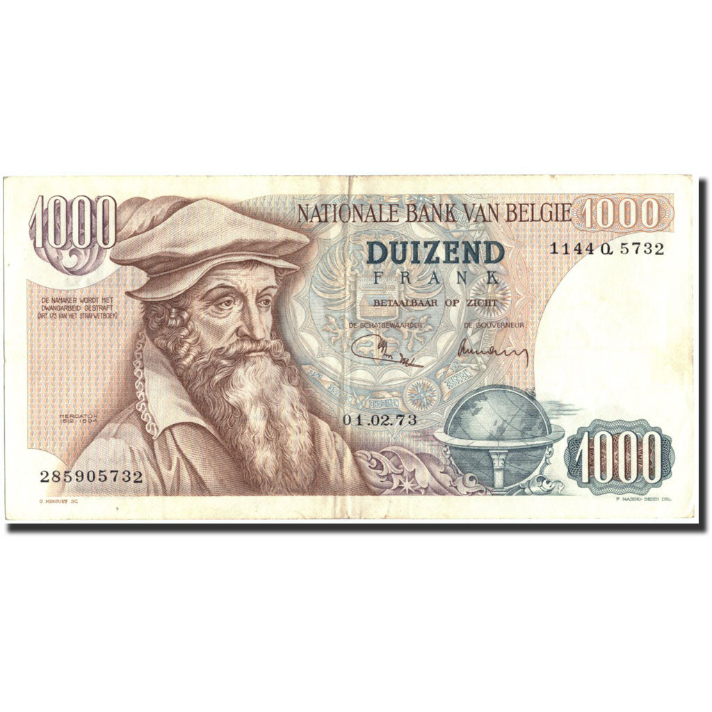 Banknote, Belgium, 1000 Francs, 1973, 1973-02-01, KM:136b, VF(30-35)