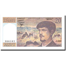 France, 20 Francs, 20 F 1980-1997 ''Debussy'', 1987, KM:151b, 1987, AU(55-58)