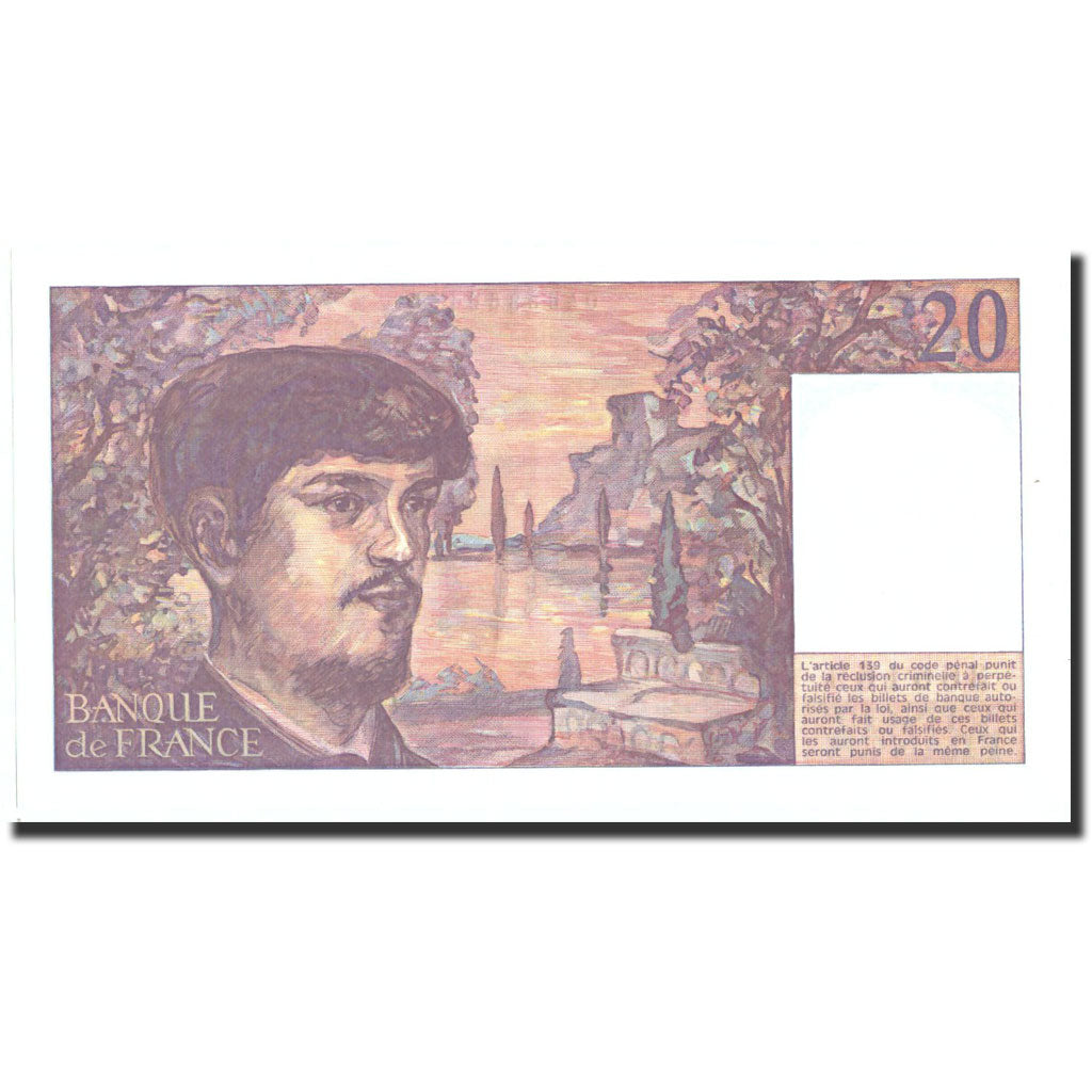 Francia, 20 Francs, 20 F 1980-1997 ''Debussy'', 1987, KM:151b, 1987, EBC