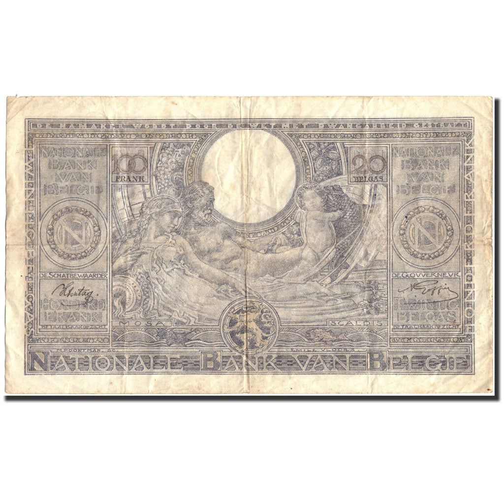 Banknote, Belgium, 100 Francs-20 Belgas, 1942, 1942-07-10, KM:107, VG(8-10)