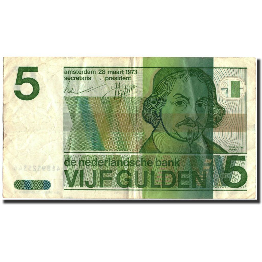 Netherlands, 5 Gulden, 1973, KM:95a, 1973-03-28, VF(30-35)