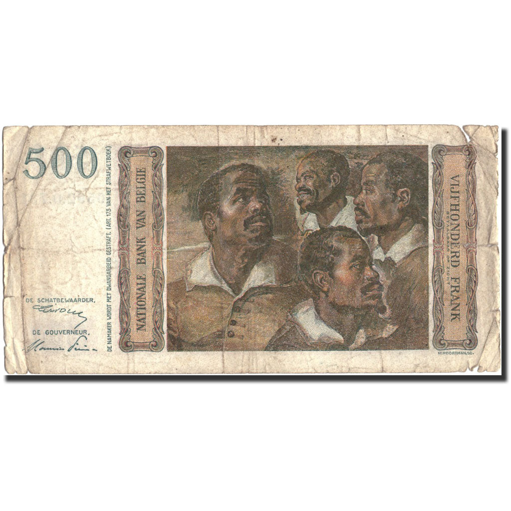 Banknote, Belgium, 500 Francs, 1952, 1952-06-04, KM:130a, VG(8-10)